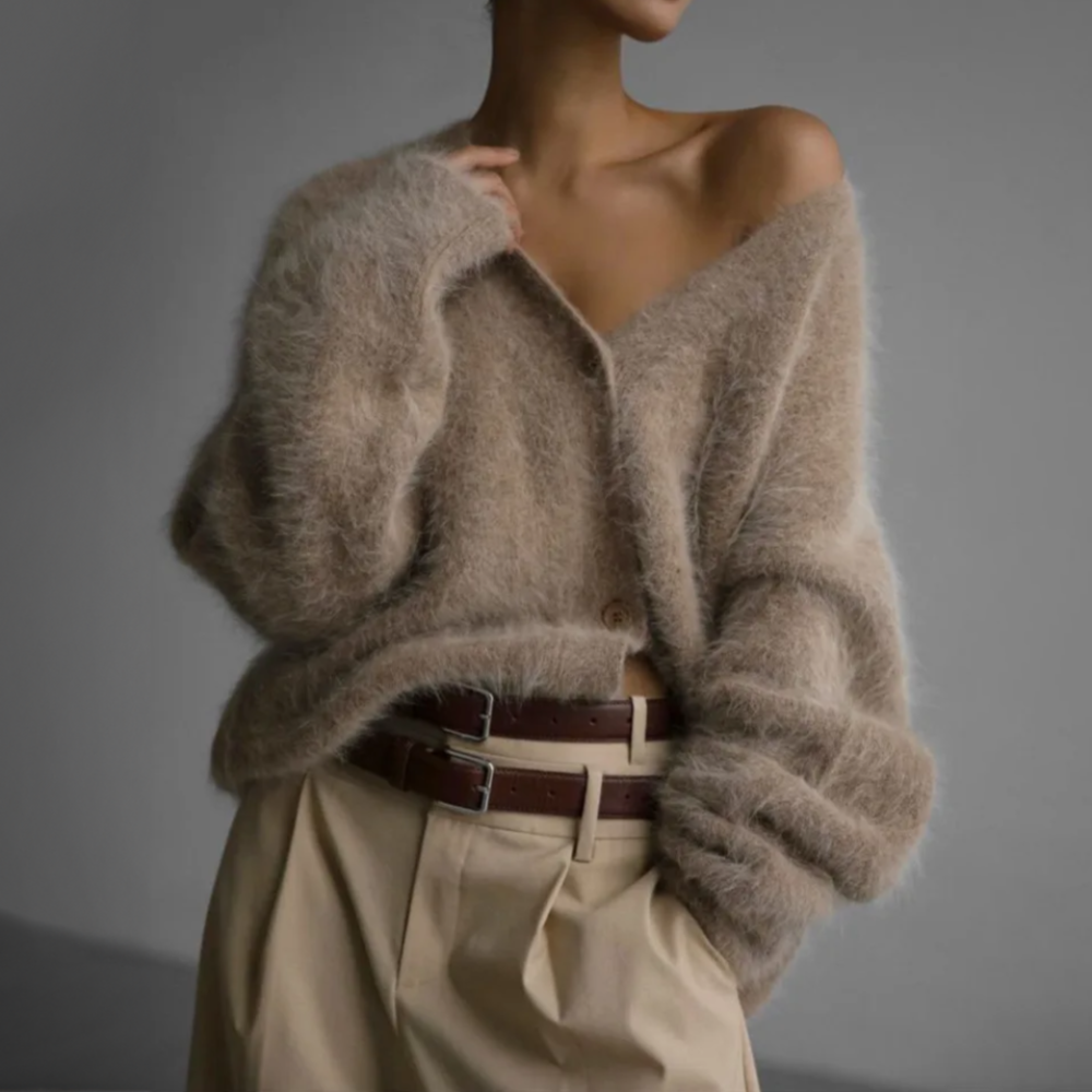 Ari Damen Jacke | Hochwertige Kaschmirwolle, Fein Gestrickt 0