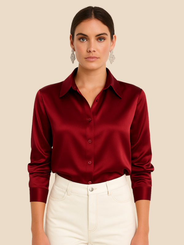 Ava Damen Bluse | Eleganter Schnitt, Langarm aus Hochwertigem Stoff 0