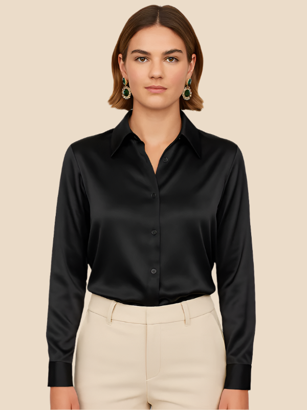 Ava Damen Bluse | Eleganter Schnitt, Langarm aus Hochwertigem Stoff 0