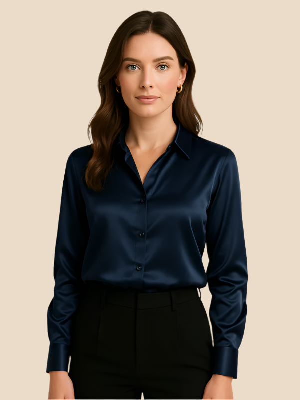Ava Damen Bluse | Eleganter Schnitt, Langarm aus Hochwertigem Stoff 10