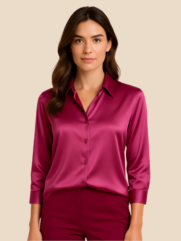 Ava Damen Bluse | Eleganter Schnitt, Langarm aus Hochwertigem Stoff 12