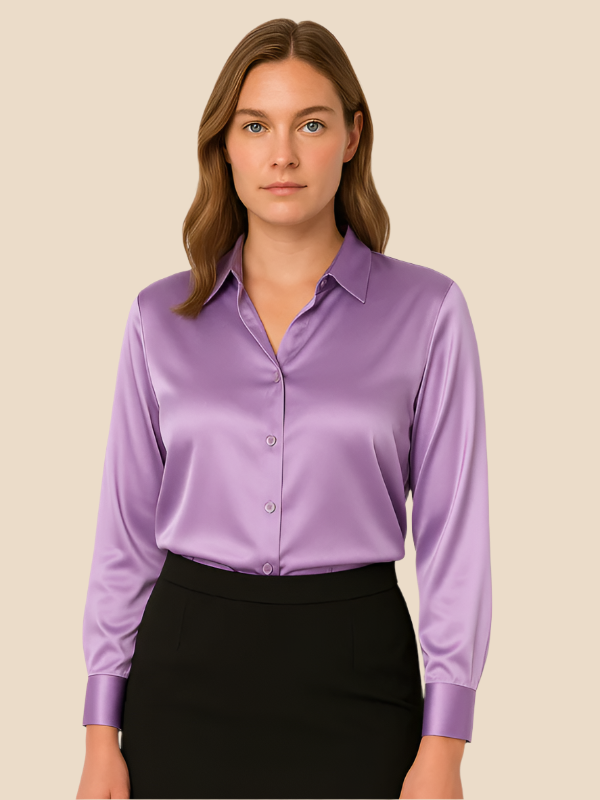 Ava Damen Bluse | Eleganter Schnitt, Langarm aus Hochwertigem Stoff 13