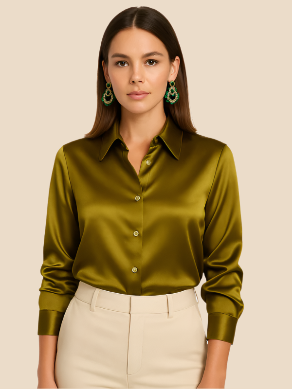 Ava Damen Bluse | Eleganter Schnitt, Langarm aus Hochwertigem Stoff 14