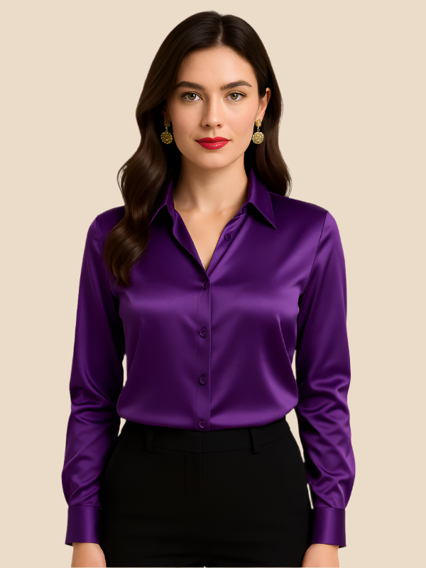 Ava Damen Bluse | Eleganter Schnitt, Langarm aus Hochwertigem Stoff 15