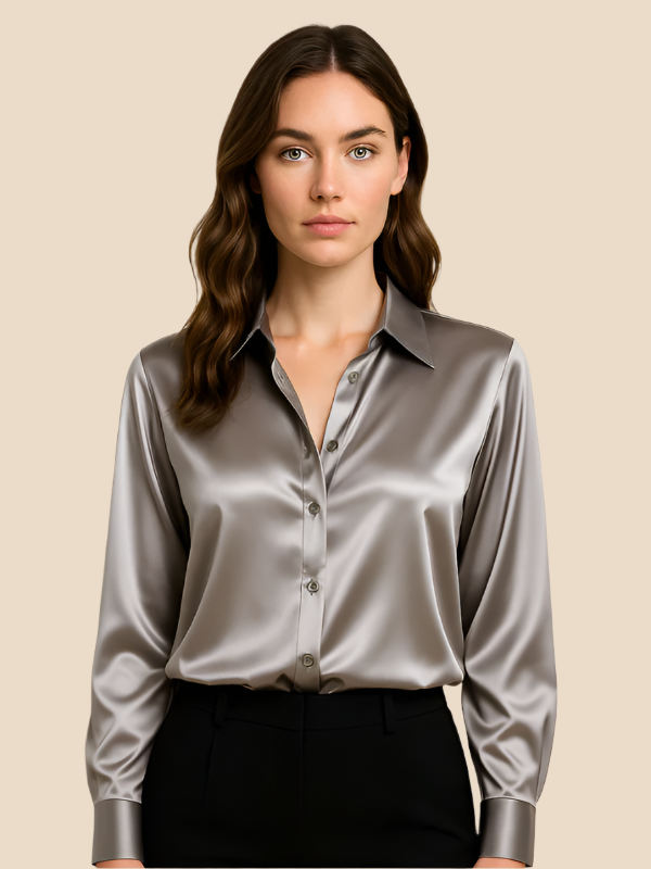 Ava Damen Bluse | Eleganter Schnitt, Langarm aus Hochwertigem Stoff 2