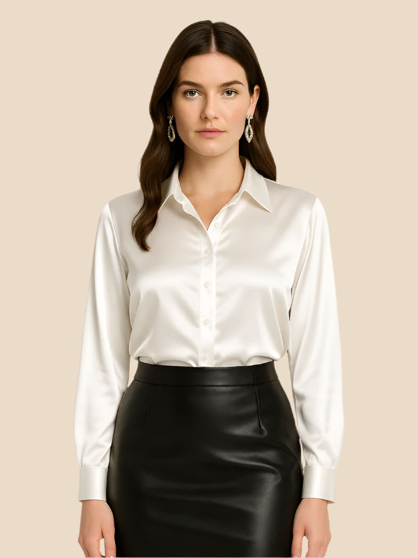 Ava Damen Bluse | Eleganter Schnitt, Langarm aus Hochwertigem Stoff 3