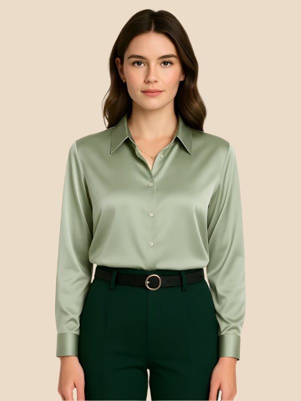 Ava Damen Bluse | Eleganter Schnitt, Langarm aus Hochwertigem Stoff 4