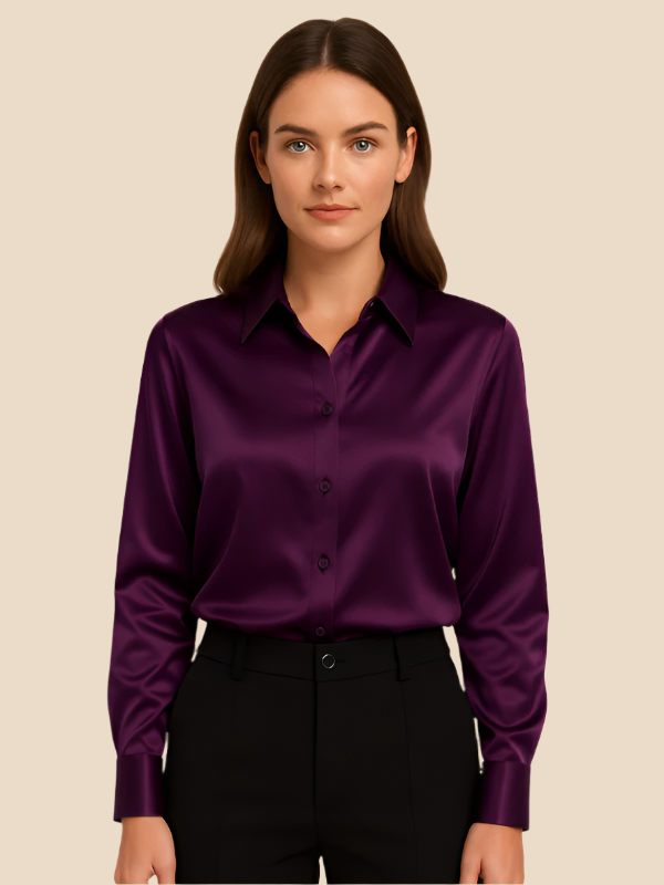 Ava Damen Bluse | Eleganter Schnitt, Langarm aus Hochwertigem Stoff 9