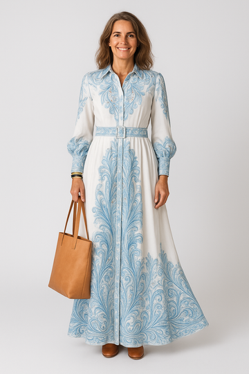 Ava Damen Maxikleid | Atmungsaktives Polyester, Eleganter Schnitt für Sommerkleider Lang 0