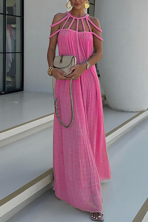 Ava Damen Maxikleid | Leinenmischung mit Drapierungen 1