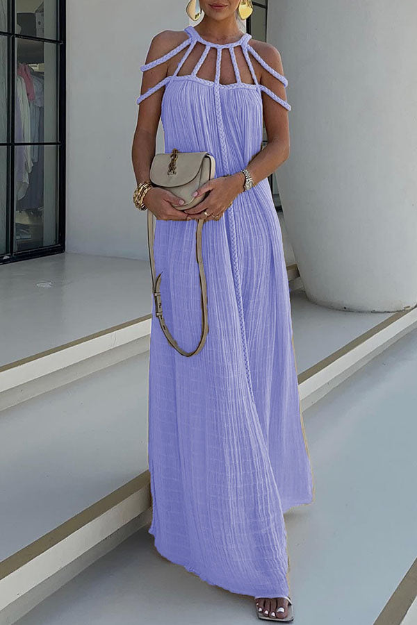Ava Damen Maxikleid | Leinenmischung mit Drapierungen 4
