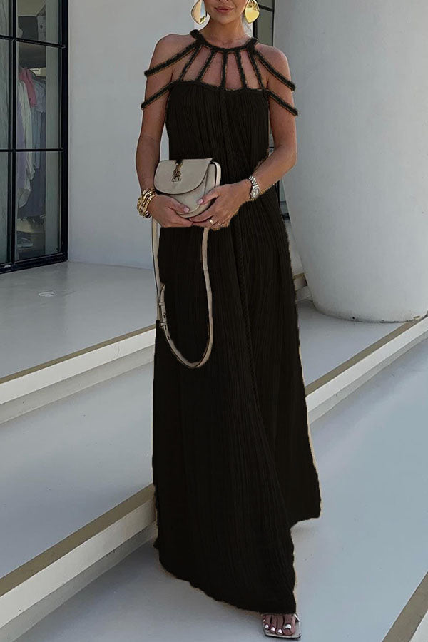 Ava Damen Maxikleid | Leinenmischung mit Drapierungen 5