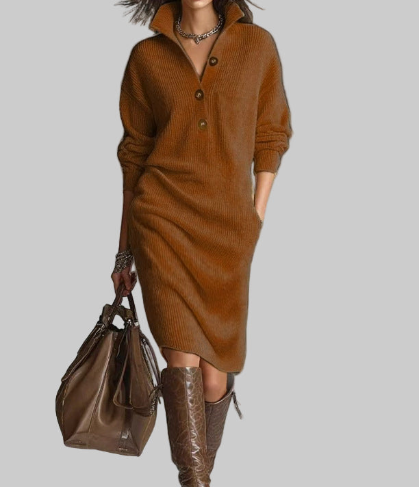 Ava Damen Midi Kleid | Weicher Rippstrick, Rollkragen 4