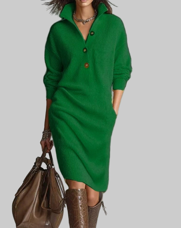 Ava Damen Midi Kleid | Weicher Rippstrick, Rollkragen 5