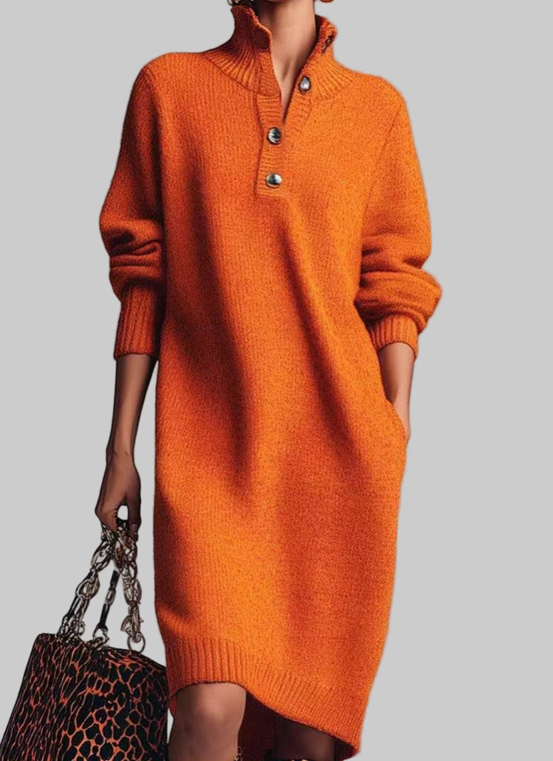 Ava Damen Midi Kleid | Weicher Rippstrick, Rollkragen 6