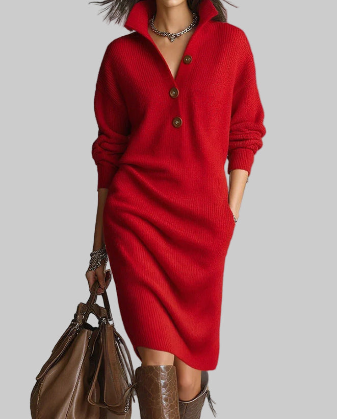 Ava Damen Midi Kleid | Weicher Rippstrick, Rollkragen 7