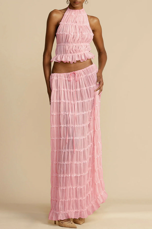 Ava Damen Plisseekleid | Atmungsaktives Material, Romantische Rüschendetails 1