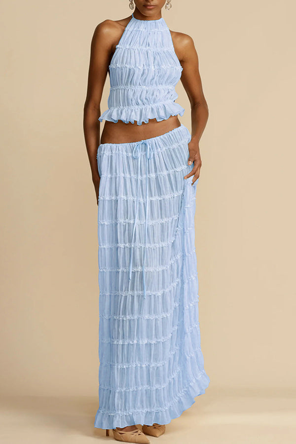 Ava Damen Plisseekleid | Atmungsaktives Material, Romantische Rüschendetails 3