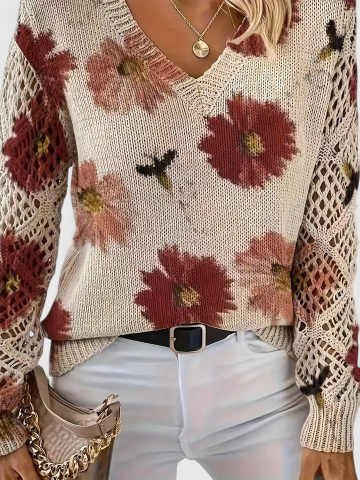 Ava Damen Pullover | Atmungsaktives Blumenmuster 3