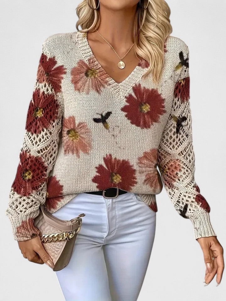 Ava Damen Pullover | Atmungsaktives Blumenmuster 4