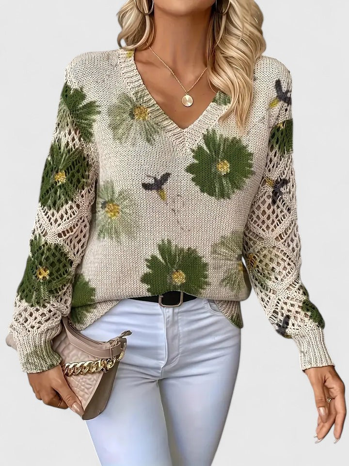 Ava Damen Pullover | Atmungsaktives Blumenmuster 7