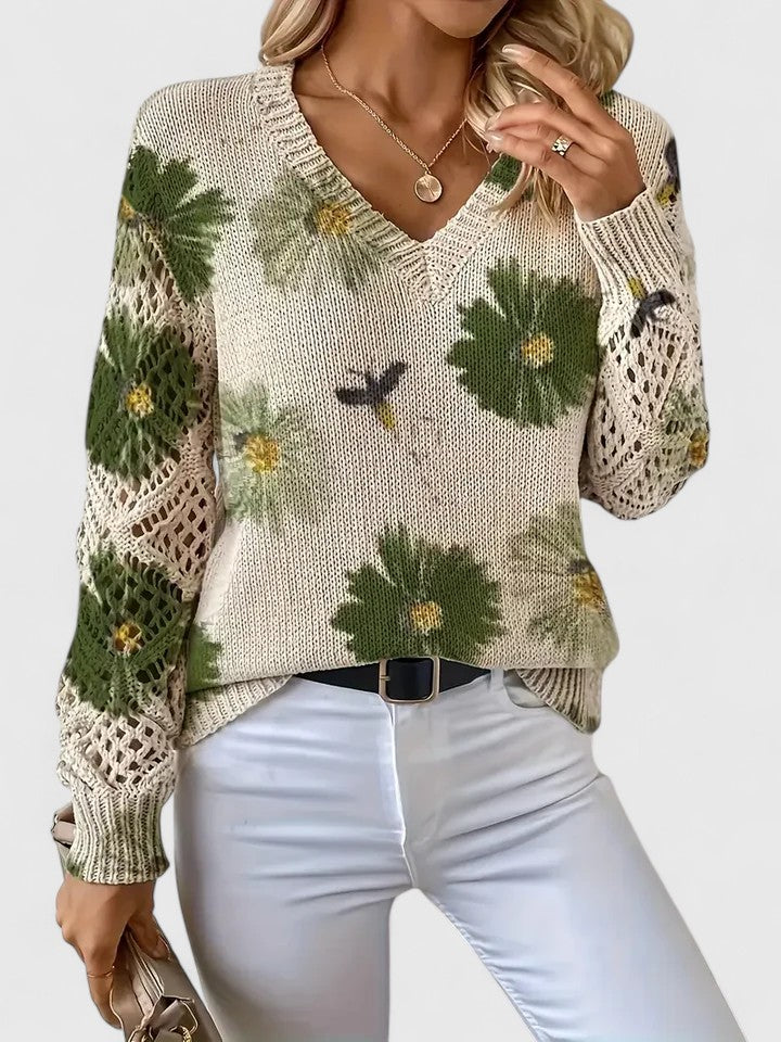 Ava Damen Pullover | Atmungsaktives Blumenmuster 8