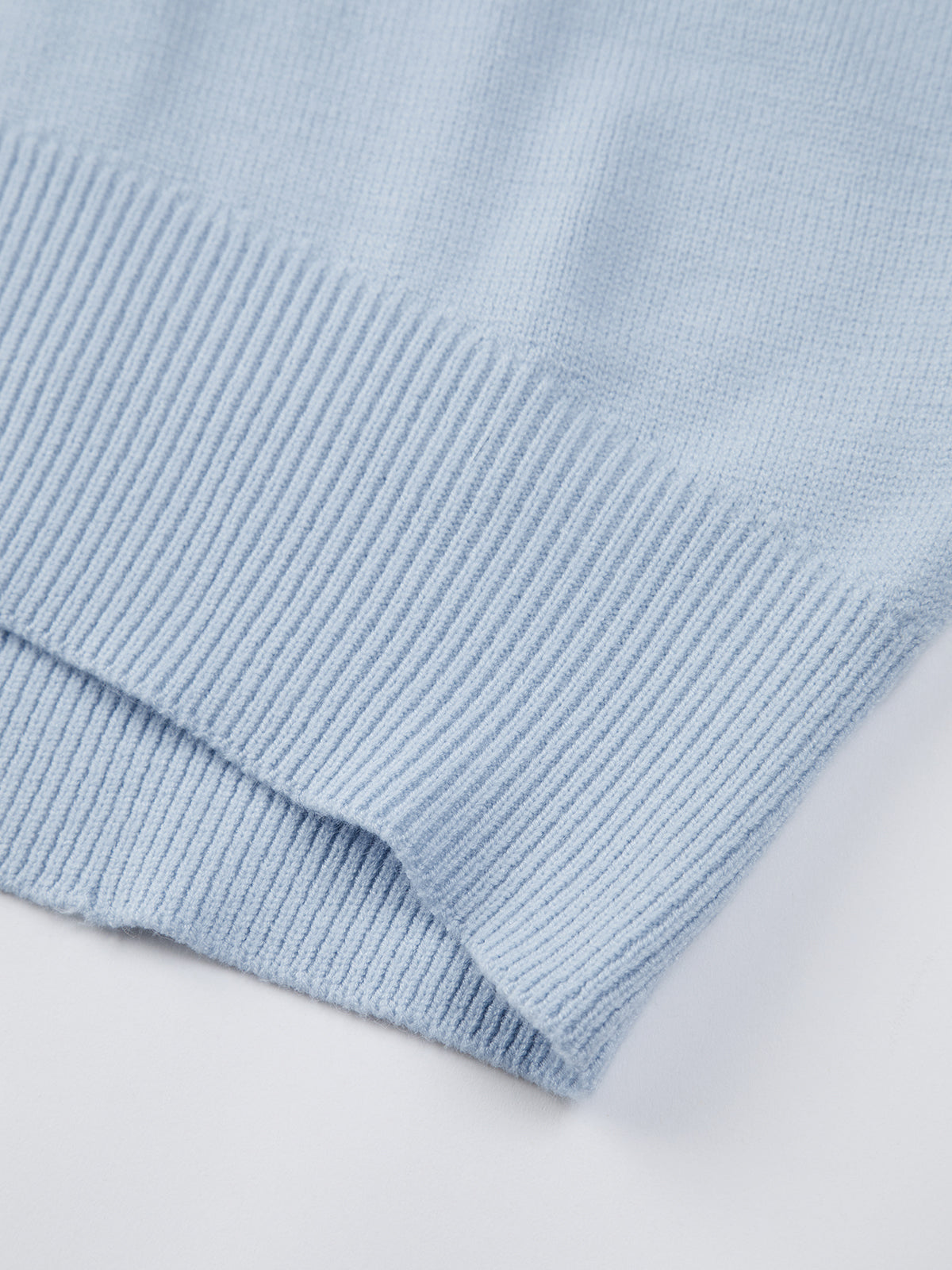 Vreni Hellblau Oversized Rundhals Strickpullover für Damen | Casual Everyday Stil - Einheitsgrösse