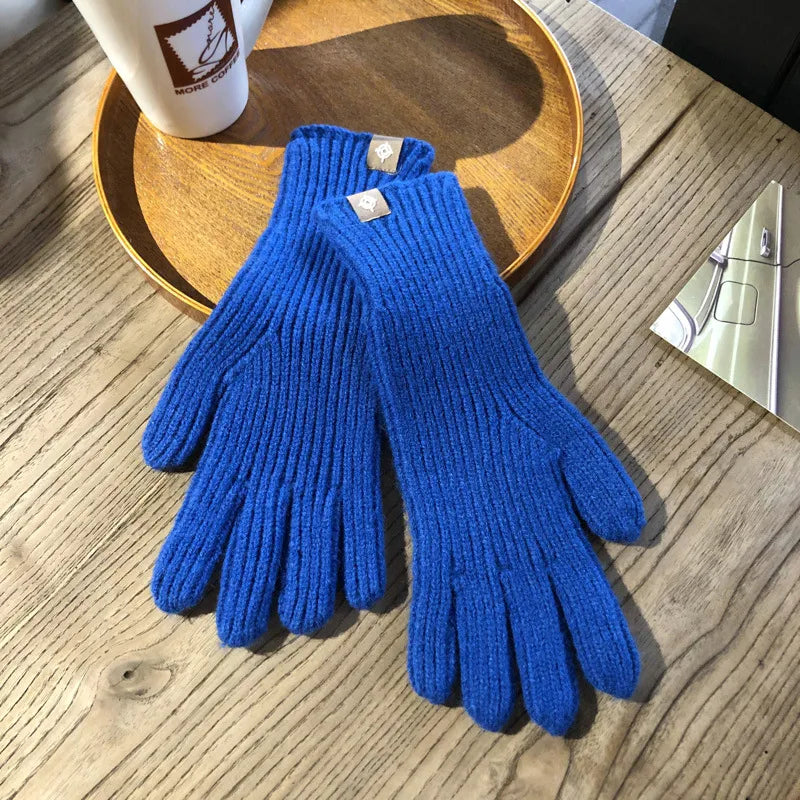 Elisabeth Blau Gestrickte Touchscreen-Handschuhe für Damen | Winter Casual - Einheitsgrösse
