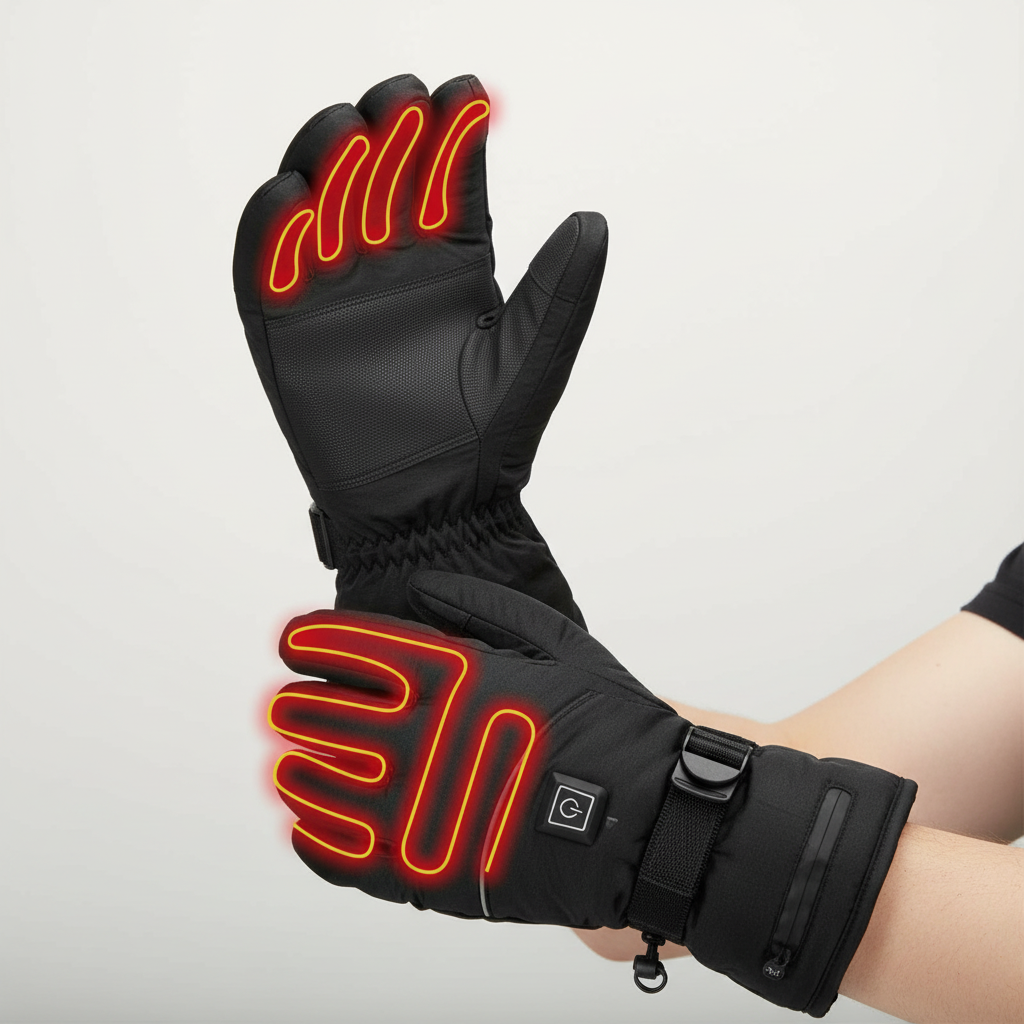 Rolf Schwarz Beheizte Wasserdichte Winterhandschuhe Unisex | Drei Heizstufen Touchscreen-kompatibel Ski Freizeit