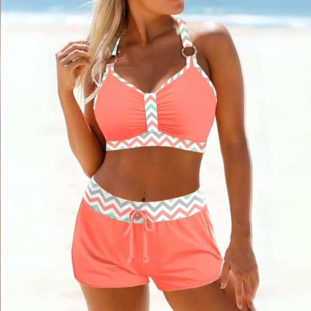 Bela Damen Bikini Set | V-Ausschnitt, Gestreift 4