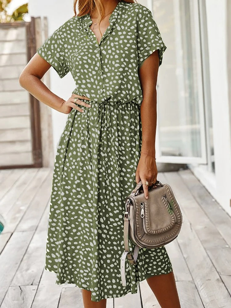 Bela Damen Midi Kleid | Lockere Silhouette mit Taillengürtel 1