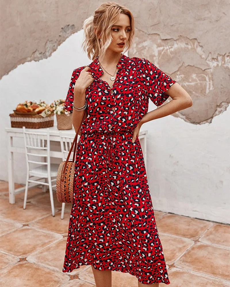 Bela Damen Midi Kleid | Lockere Silhouette mit Taillengürtel 5