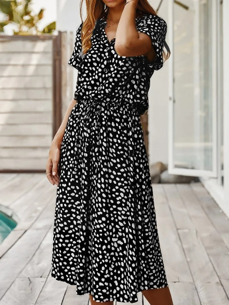 Bela Damen Midi Kleid | Lockere Silhouette mit Taillengürtel 6