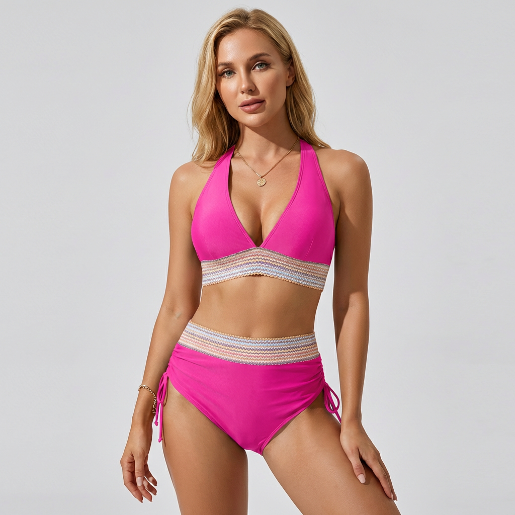 Bella Damen Bikini Set | Halterneck, Hochbundhose, Stilvoll und Bequem 4