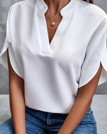Bella Damen Bluse | Lockere Passform, Kurzarm, Baumwolle 0