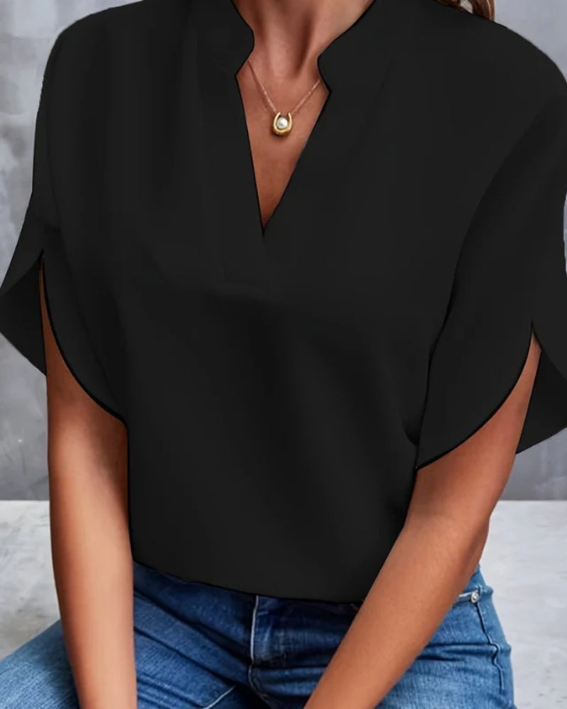 Bella Damen Bluse | Lockere Passform, Kurzarm, Baumwolle 0