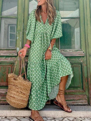 Bella Damen Boho Kleid | Leichtes Sommerdesign, Kurzarm 0