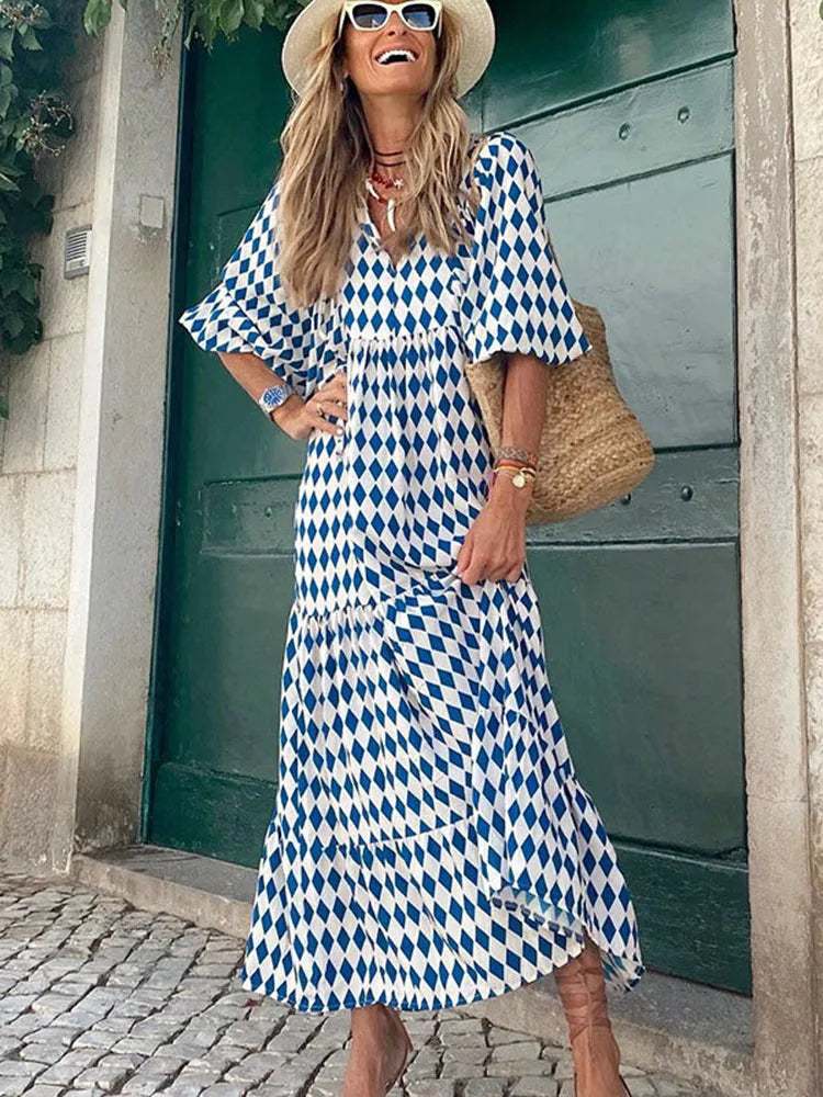 Bella Damen Boho Kleid | Leichtes Sommerdesign, Kurzarm 3