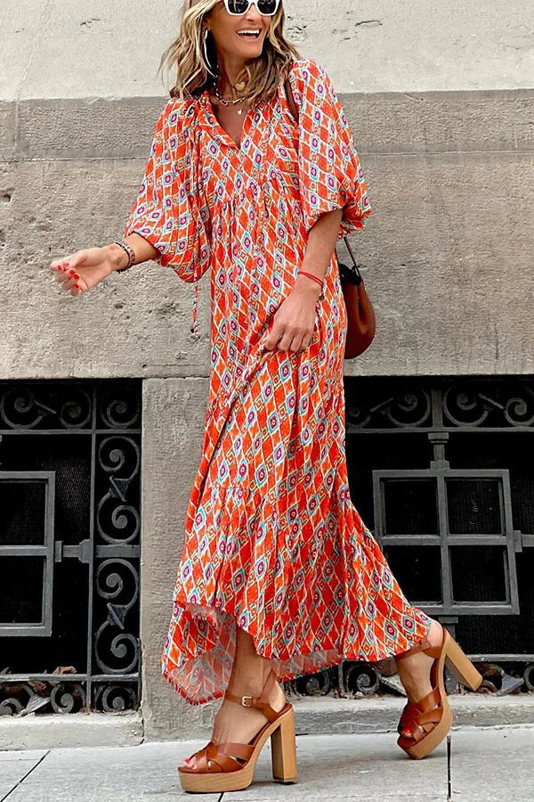 Bella Damen Boho Kleid | Leichtes Sommerdesign, Kurzarm 8