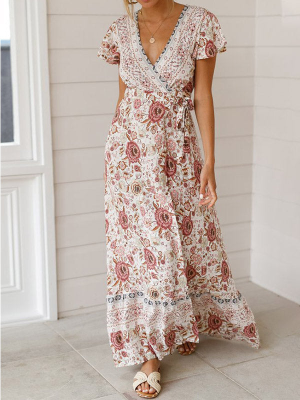Bella Damen Maxi Kleid | Bohemian Stil mit Blumenmuster 0