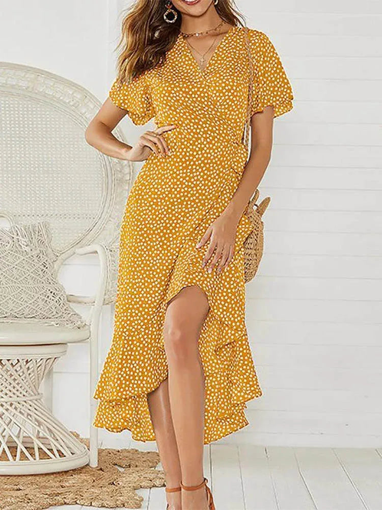 Bella Frauen Maxi Kleid | Chiffon mit Blumenmuster 2