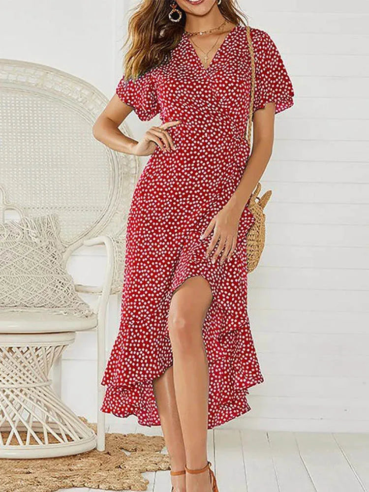 Bella Frauen Maxi Kleid | Chiffon mit Blumenmuster 7