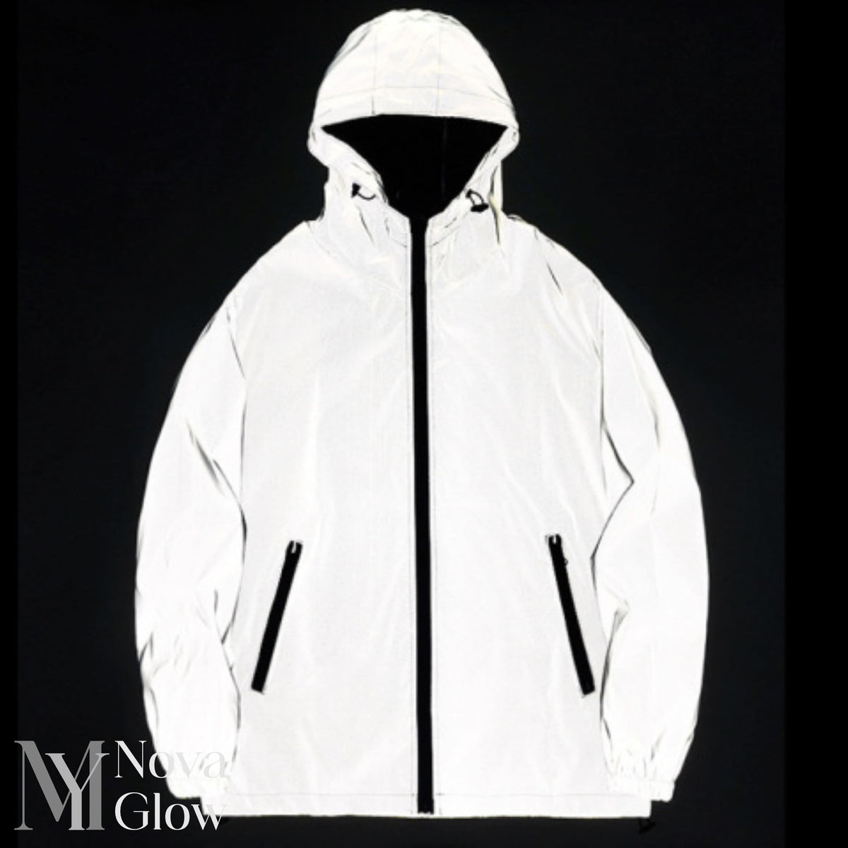 Georg Silbergrau Reflektierende Jacke mit Kapuze für Herren | Winddicht Outdoor Laufen - S/M/L/XL/2XL