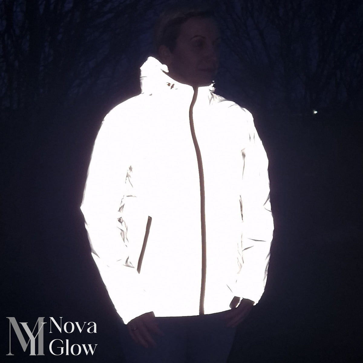 Georg Silbergrau Reflektierende Jacke mit Kapuze für Herren | Winddicht Outdoor Laufen - S/M/L/XL/2XL
