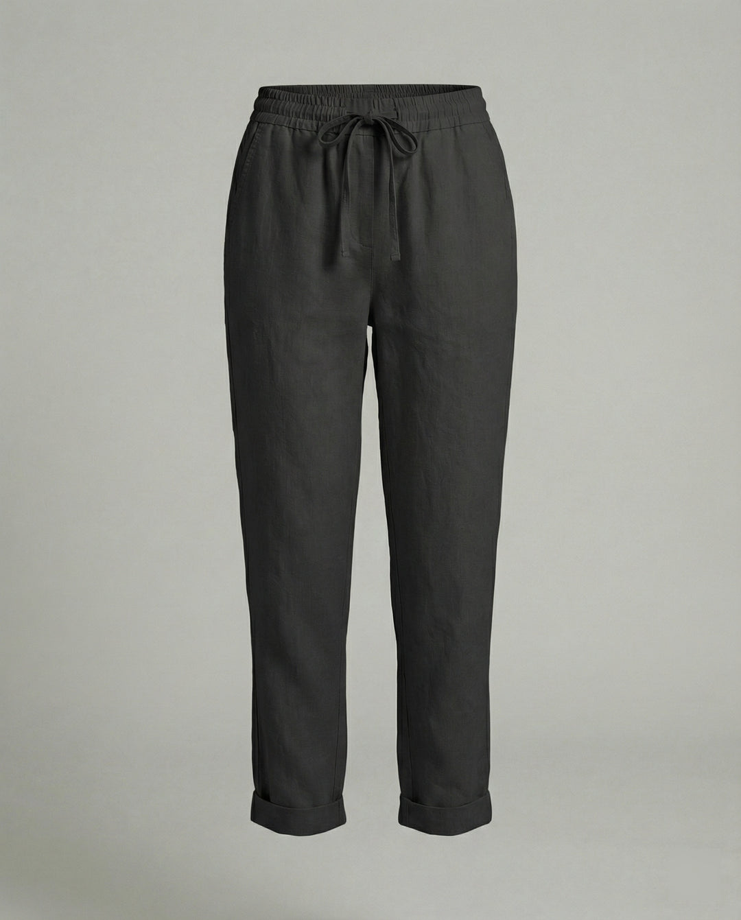 Margrit Beige Linen-Look Tapered Hose für Damen | Lockere Passform mit Kordelzug | Freizeit und Reisen - XS-5XL