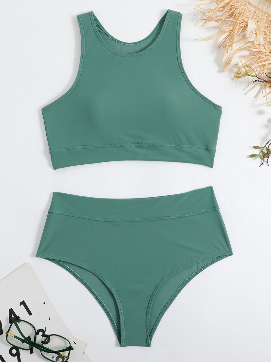 Bina Damen Bikini Set | Geschlossenes Oberteil, Hoher Beinausschnitt 0
