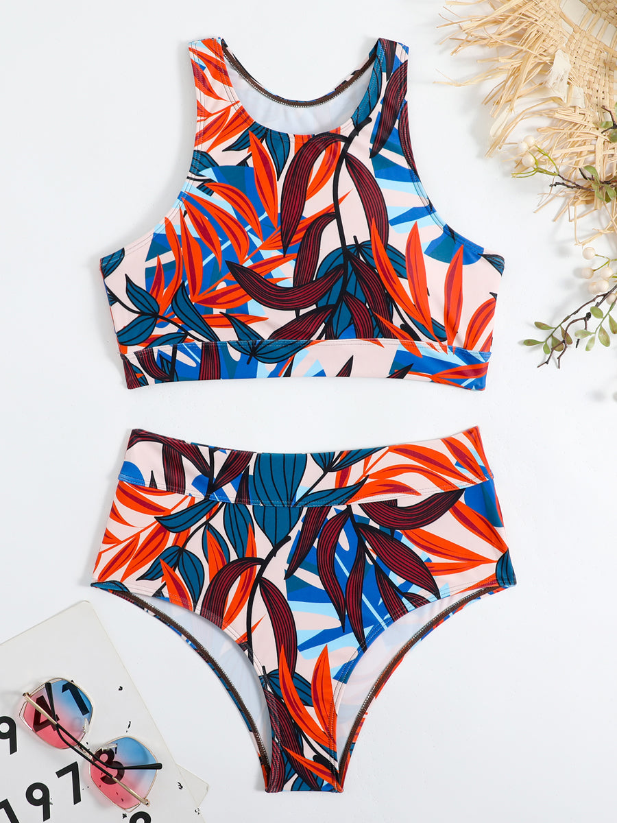 Bina Damen Bikini Set | Geschlossenes Oberteil, Hoher Beinausschnitt 6