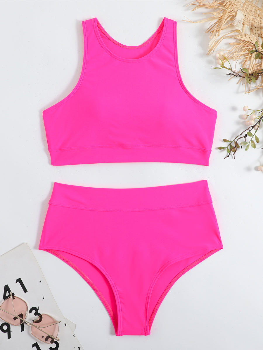 Bina Damen Bikini Set | Geschlossenes Oberteil, Hoher Beinausschnitt 7