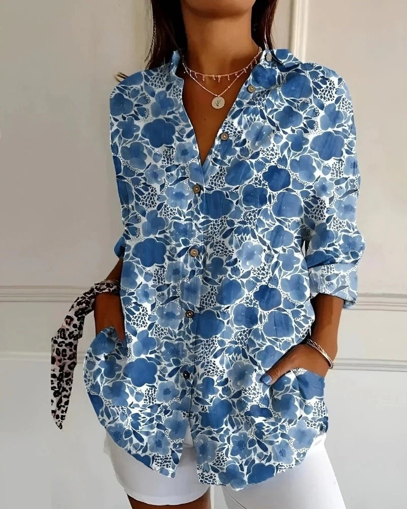 Blaire Damen Bluse | Printdesign mit Knopfleiste, 100% Baumwolle 5