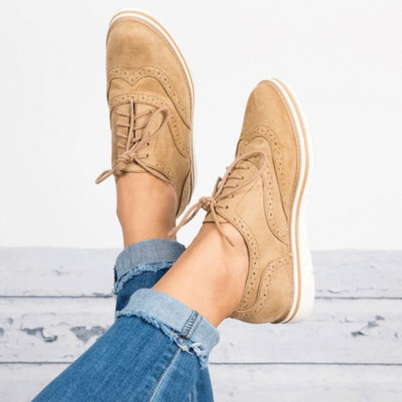 Sabine Braun Brogue Schnürer Damen Platform Oxford Schuhe | Komfortabler Casual Stil - EU 35-43